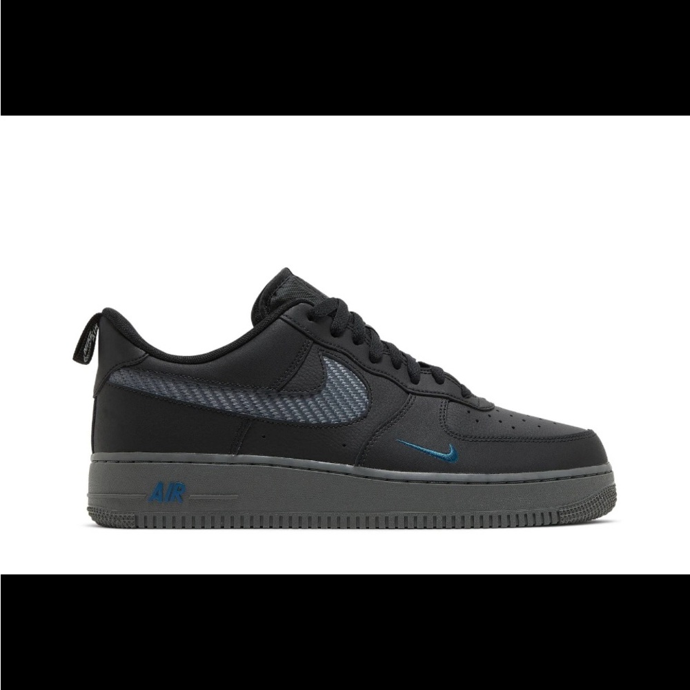 Nike Air Force 1 Black Royal Carbon Fiber Black/Gray Sneakers Men Size 11.5 NWOB